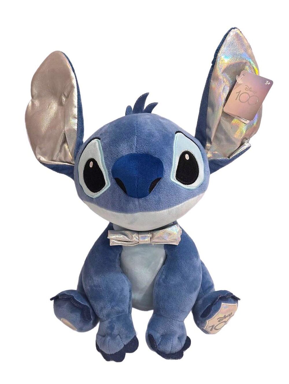 Disney100 Platinum Stitch Plush 14" NWT Silver Bow Tie Lilo & Stitch